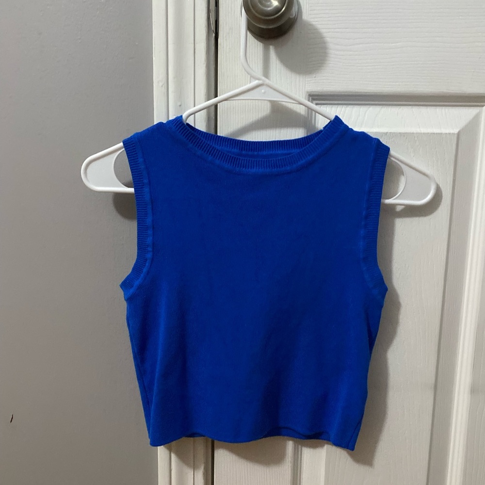 Royal blue cropped tank